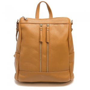 Convertible 2 in 1 Backpack For Women,Stylish Genuine leather bags,Shoulder backpack,Multi use bag,Travel backpack,Modern Brown backpack