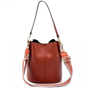 Luxury handbags for women,Dark orange leather handbag,Genuine leather tote,Designer bag,Crossbody purse,Trendy leather purses,Orange leather