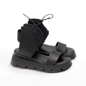 Gladiator sandals, Handmade Sandals,Platform Leather,Ankle strap,Black leather shoes,Buckle sandals,summer shoes for women,unique gift women
