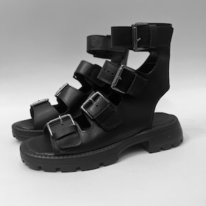 Comfortable All Day Sandals,Handmade Sandals, Custom Leather Sandals,Strappy Sandals,Black Leather Shoes,Buckle Sandals,Summer Women’s Shoes