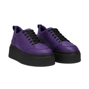 Platform sneakers for women,Leather sneakers,Platform leather shoes,Black Platform,purple Platform shoes,Platform footwear, Gift for her