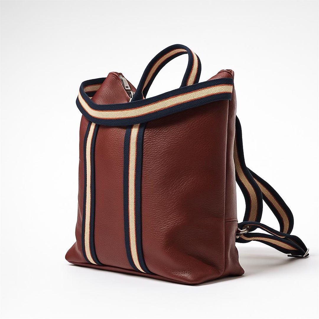 Burgundy Convertible 2 in 1 Backpack for Women,genuine  display picture 3