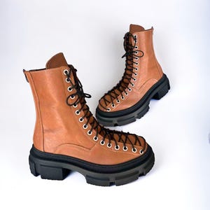 Damen Lederstiefel, Exzentrisches Design, Bequeme Sohle, Trendy, Casual Style, Schwarze Stiefel, Einzigartige Schuhe, Langlebig, Luxus Braune Lederschuhe