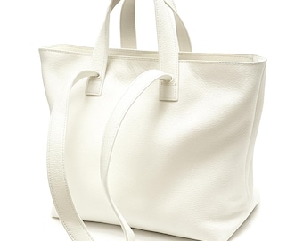 Luxury handbags for women,Genuine leather tote,Stylish white tote,Crossbody leather purse,Large white tote bag,Women's  leather handbag