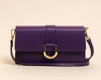 Chic purple Leather Crossbody Bag for women,shoulder bag,compact purse,elegant purple bag,crossbody bag,mini bag,luxury bag,perfect gift