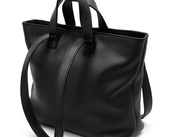 Luxury handbags for women,Genuine leather tote,Stylish black tote,Crossbody leather purse,Large Black tote bag,Women's  leather handbag