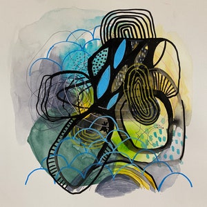Original Abstract Painting on paper, modern art, home decor