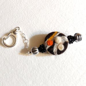 Handmade Key Chain Abstract Charm..Purse Charm Hand Crafted Needle Felted Key Chain Charm..Abstract Charm Hand Felted Key Chain Purse Charm
