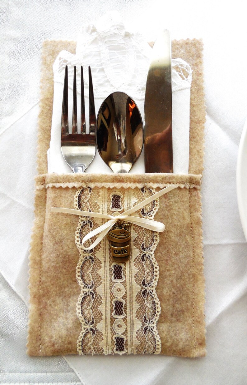 Silverware Holder...Silverware Pocket...Dinner Table Decoration...Elegant Table Detail...Silverware And Napkin Holder..