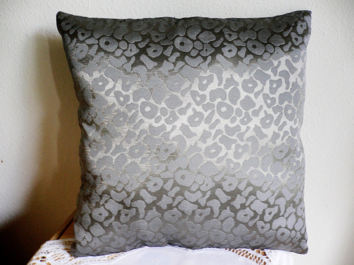 Silver Throw Pillow Charm Button Designer Pillow Handmade Etsy UK