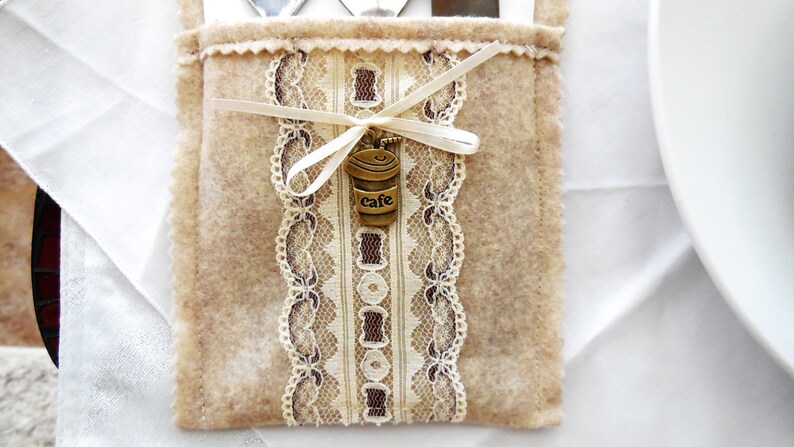 Silverware Holder...Silverware Pocket...Dinner Table Decoration...Elegant Table Detail...Silverware And Napkin Holder..