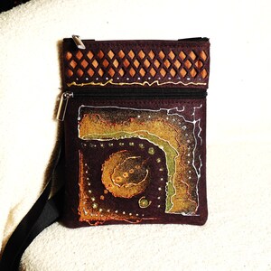 Shoulder Bag Hand Painted Original Design Purse...Messenger Bag With Original Abstract Acrylic Painting...Unique Hand Painted Shoulder Purse