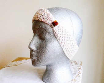 Hand Knits 2 Love Headband Bandana Headwrap Bow Lace Pearl  display picture 1