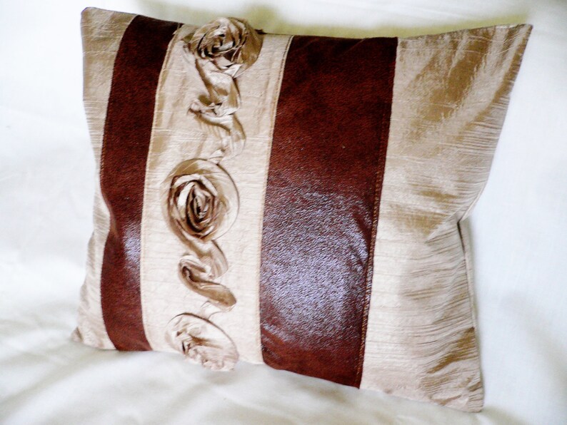 Silk Pillow ... Throw Pillow... Decorative elegant Pillow image 1