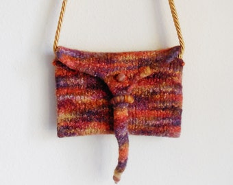 Hand Felted Purse...Knitted Purse...Modern Unique Purse...Hand Made