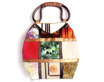Sac à main... Sac à main... Sac à main fait à la main... Conception de patchwork sac à main...