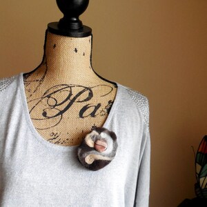 Brooch...Wearable Art Brooch...Unique Gift Idea...Hand Felted Brooch...Fiber Art