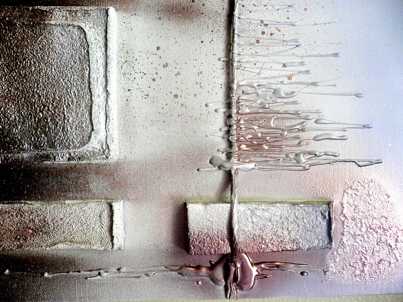 Akrylmålning "Livet efteråt"....Samtida modern abstrakt väggdekorationskonst..Blandteknik texturerad målningskonst.. Perfekt presentidé bild 6