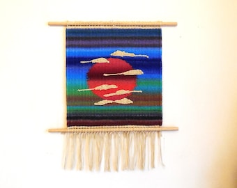 Hand Woven Tapestry..."Red Planet"...Wall Decoration...Fiber Art...Wall Hanging Decoration...Abstract Fiber Art...