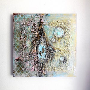 Original Textured Painting, Large Acrylic Mixed Media, Textured Abstract,&quot;Emerald City&quot;, 20 x 20 x 1.5 Original Painting, Modern Abstract...