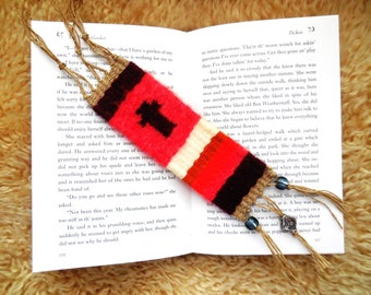 Hand Woven Bookmark...Bible Bookmark...Hand made Bookmark...Gift For Book Lover...Unique Bookmark..Cross Woven Bookmark...Religious Bookmark