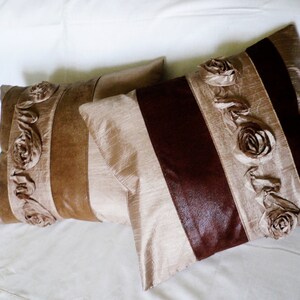 Silk Pillow ... Throw Pillow... Decorative elegant Pillow image 5