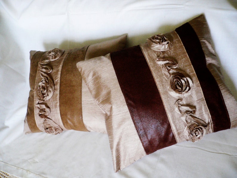 Silk Pillow ... Throw Pillow... Decorative elegant Pillow image 5