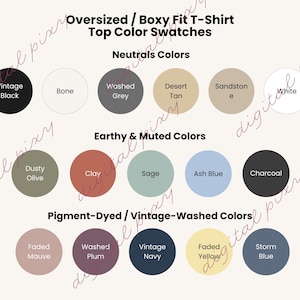 Oversized Boxy Fit T-Shirt Color Swatches Color Swatches Color Options Top Colors Tones
