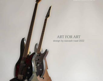 Soporte de guitarra eléctrica de madera hecho a mano: soporte plegable con forma de A