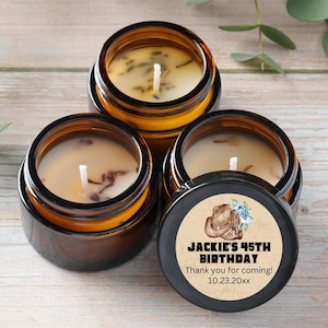 Western Chic Cowgirl Geburtstagskerzengeschenke - Klassische Partygeschenke für Gäste - Mädchens Western Geburtstagsgeschenke - 1 Unze Braunglas