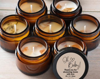 Baby Shower Candle Favors | Spring Baby Shower Candles, Personalized Guest Gifts, Neutral Baby Shower, Bulk 10–50