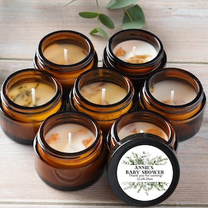 10Pack Greenly Leaf Baby Shower Candle Favors - Handmade Soy Candles for Weddings Bridal Showers and Winter Baby Shower Candle Favors