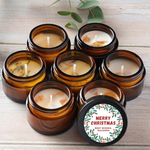 Personalisierte Weihnachtskerzenbevorzugungen - Massen-Weihnachtsgeschenke für Gäste - Massenweihnachts-Frohes neues Jahr Bevorzugungen - Kundenspezifische Weihnachtsgeschenke