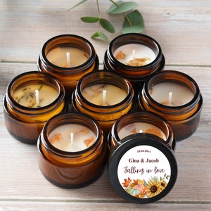 Little Pumpkin Baby Shower Favors - Fall Sunflower Pumpkin Candle Favors- "Falling in Love with Baby"- Baby Boy Baby Girl - Gender Neutral