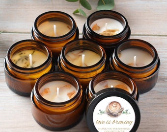 10/25/50 Love is Brewing Wedding Favors -Bulk Candle Favors for Guests -Coffee Candles -Bridal Shower Favors A Baby is Brewing -Rustic Wedd