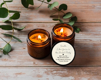 Bridesmaid Proposal Candle – Bulk Bridal Party Gifts – Wedding Cake Scent – Maid of Honor Gift – Smells Like You&#39;re in the Bridal Party