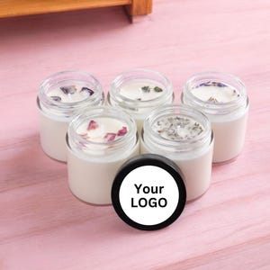 10-Pack Soy Candle Favors: Personalized Logo, Corporate Gifts (4oz Clear Glass Jars)