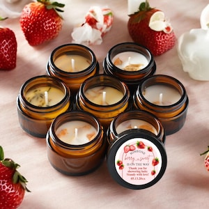 Strawberry Shortcake Scented Soy Candle Favors: Berry Sweet Baby Shower