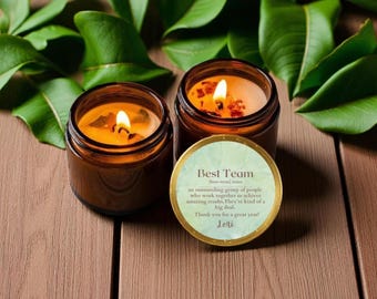 Employee Appreciation Gifts – 10 Pack Soy Candles – Thank You Gift for Staff, Coworkers, Team – Corporate Gift – Amber Jar Favor