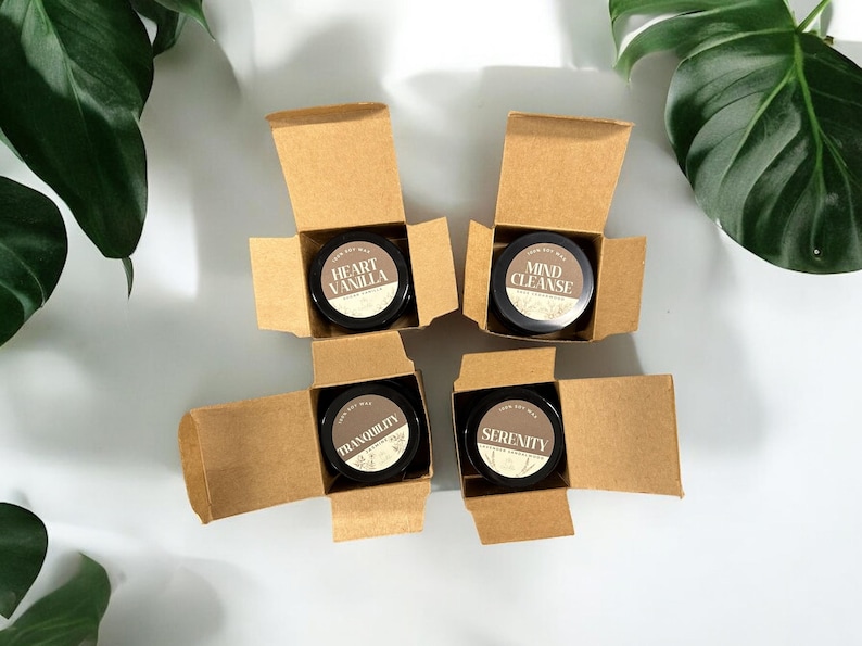 Set regalo di candele curative – Confezione da 4 candele in cera di soia al 100% per lei – Candele antistress – Durata di combustione di 20 ore – Regalo per le feste o per il compleanno immagine 2