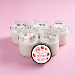 Strawberry Shortcake Scented Soy Candle Favors: Berry Sweet Baby Shower