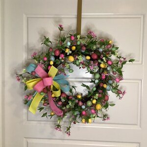 Easter wreath, Whimsical egg wreath, Easter egg wreath, Spring Wreath, Summer wreath, Grapevine wreath, Free shipping