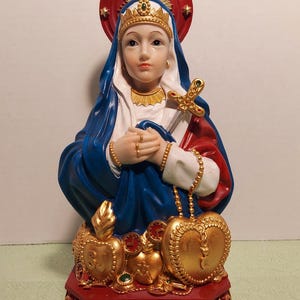 Erzulie Freda Statue 12" Ezili Freda Dahomey Metres Ezili Lithograph Lwa loa Haitian Vodou image altar Chromolithographs drapo flag Vodou