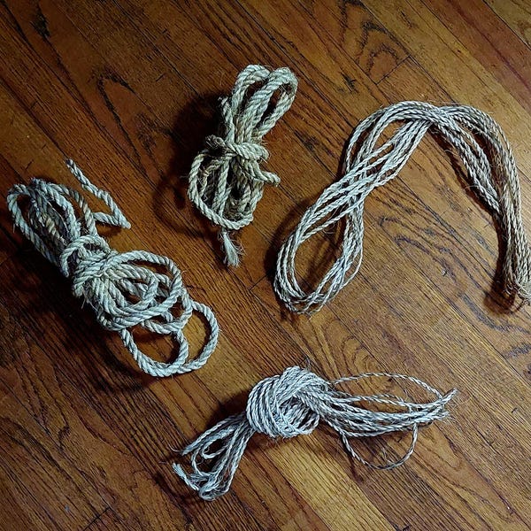 Vodou and Palo ropes for tying, binding, trabajos, bilongos string ficelle wanga, charms, fixing cords natural hemp tie for hoodoo Vodun