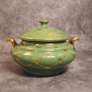 Orunmila Icofa Awofaca sopera groen goud Orunla mano hand Ifa 6 x 5 inch tinajita soperita potten dekselpotten iyawo santo Ocha Santeria Lucumi
