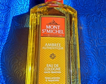 Mont Saint Michel Amber Cologne 250ml, Authentic French Eau de Cologne, Traditional Amber Scent, Unisex Cologne, Saint Michael Perfume