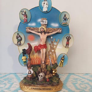7 African Powers 12&quot; Statue Siete Potencias Africanas Estatua Figurine seven oils candle spiritism eggun poderes palo Boveda spray