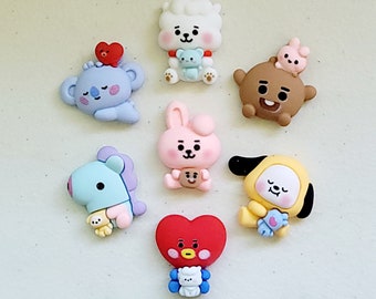 Kawaii Kpop Character Matte Charm Set/Kpop Matte Pendant Set