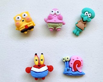 Spongebob Matte Shoe Charms | Spongebob Matte Fridge Magnets