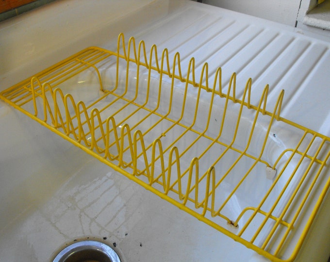 Vintage Buttercup Yellow Dish Drainer - Etsy